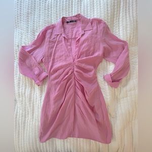 Zara, Pink, Long Sleeve Dress, Sz large